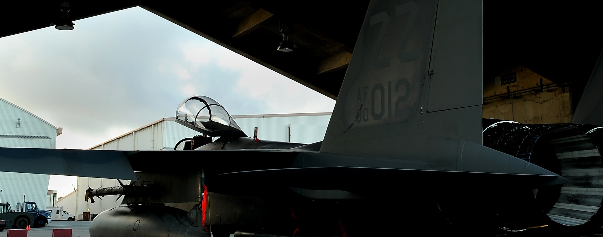 An F-15 awaits maintenance clearance to depart for Valiant Shield, Sept. 8, 2010. More than 18 aircraft and 600 Kadena members deployed in support of the bi-annual operation. (US Air Force photo/Staff Sgt. Christopher Hummel)