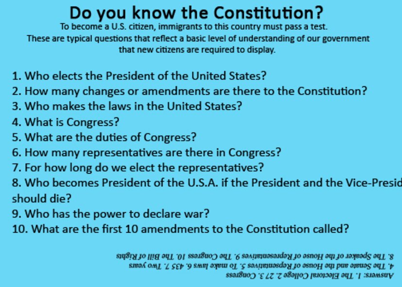 Do you know the Constitution Quiz?