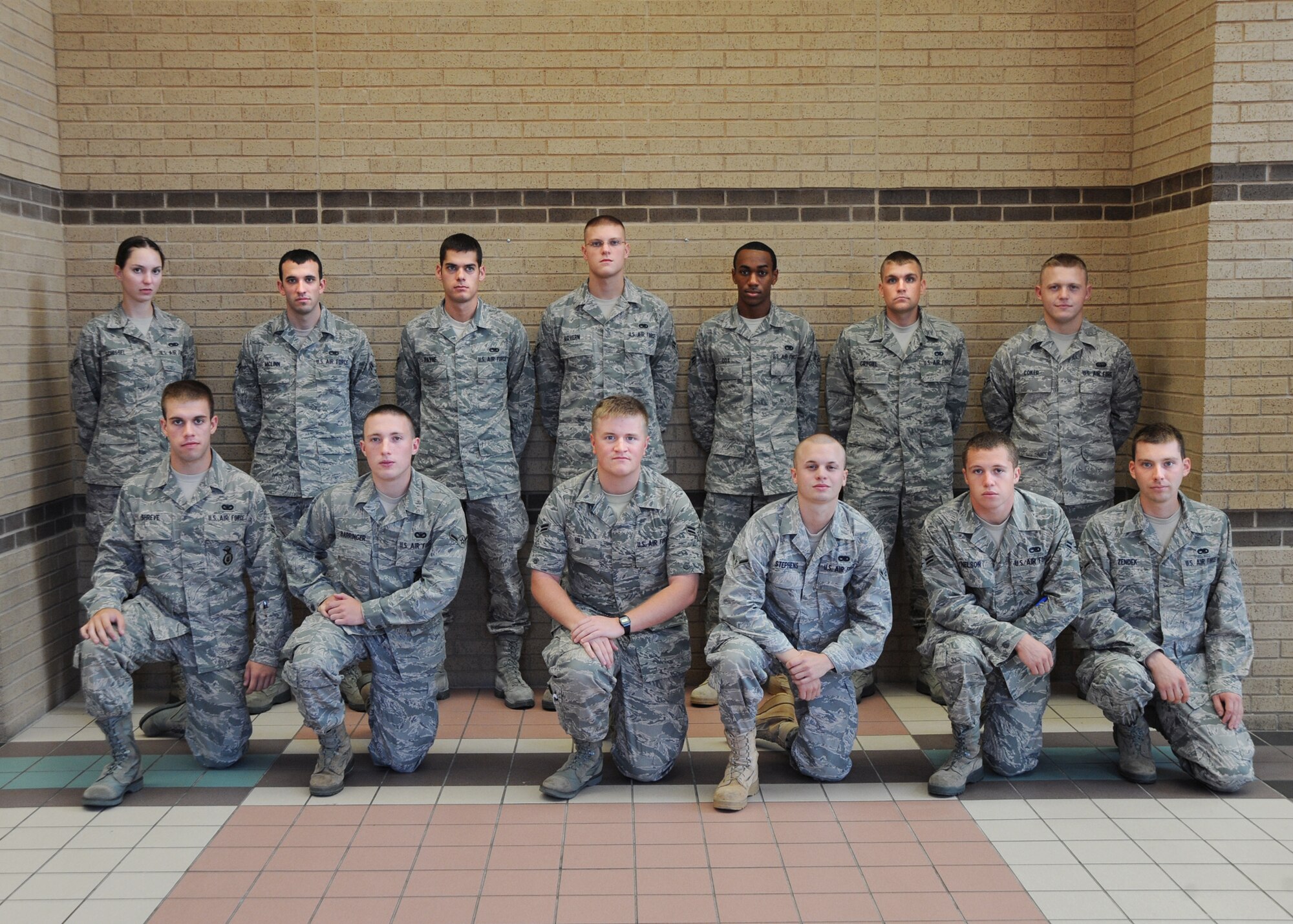 Congratulations to Team McConnell’s newest First Term Airman’s Center graduates who graduated Sept. 7, 2010 at McConnell Air Force Base, Kan. Front row: Airman 1st Class Nathanael Shreve, Airman Philip Barringer, Airman 1st Class Tayier Hill, Airman Scott Stephens, Airman 1st Class Kendall Nelson and Airman Andrew Zendek. Back row: Airman 1st Class Jenna Schissel, Kory McLinn, Benjamin Payne, Shane Lovern, Christopher Cox, Airman Nicholas Grygiel and Airman Austin Coker. (U.S. Air Force photo/Airman 1st Class Andrea Salazar)