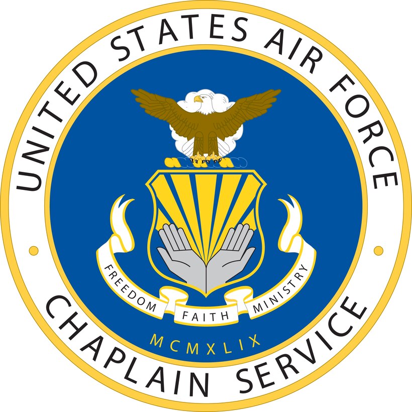 Chaplain Services (Color). U.S. Air Force graphic. Department of Defense and Military Seals are protected by law from unauthorized use. These seals may NOT be used for non-official purposes. For additional information contact the appropriate proponent.