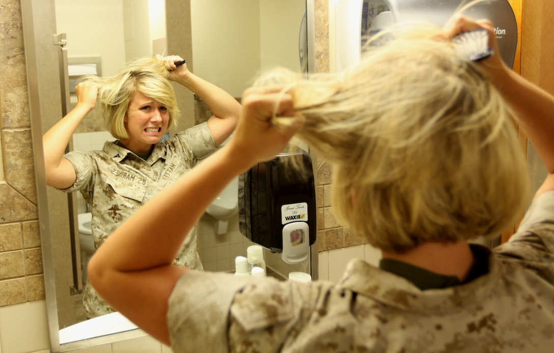 Mornings for the female Marine's hair are truly more a “pain in the bun" than ever anticipated. Before ripping your hair out ladies, take a breath, and remember you’re not the only one going through the difficulties of creating this standard in military appearance.