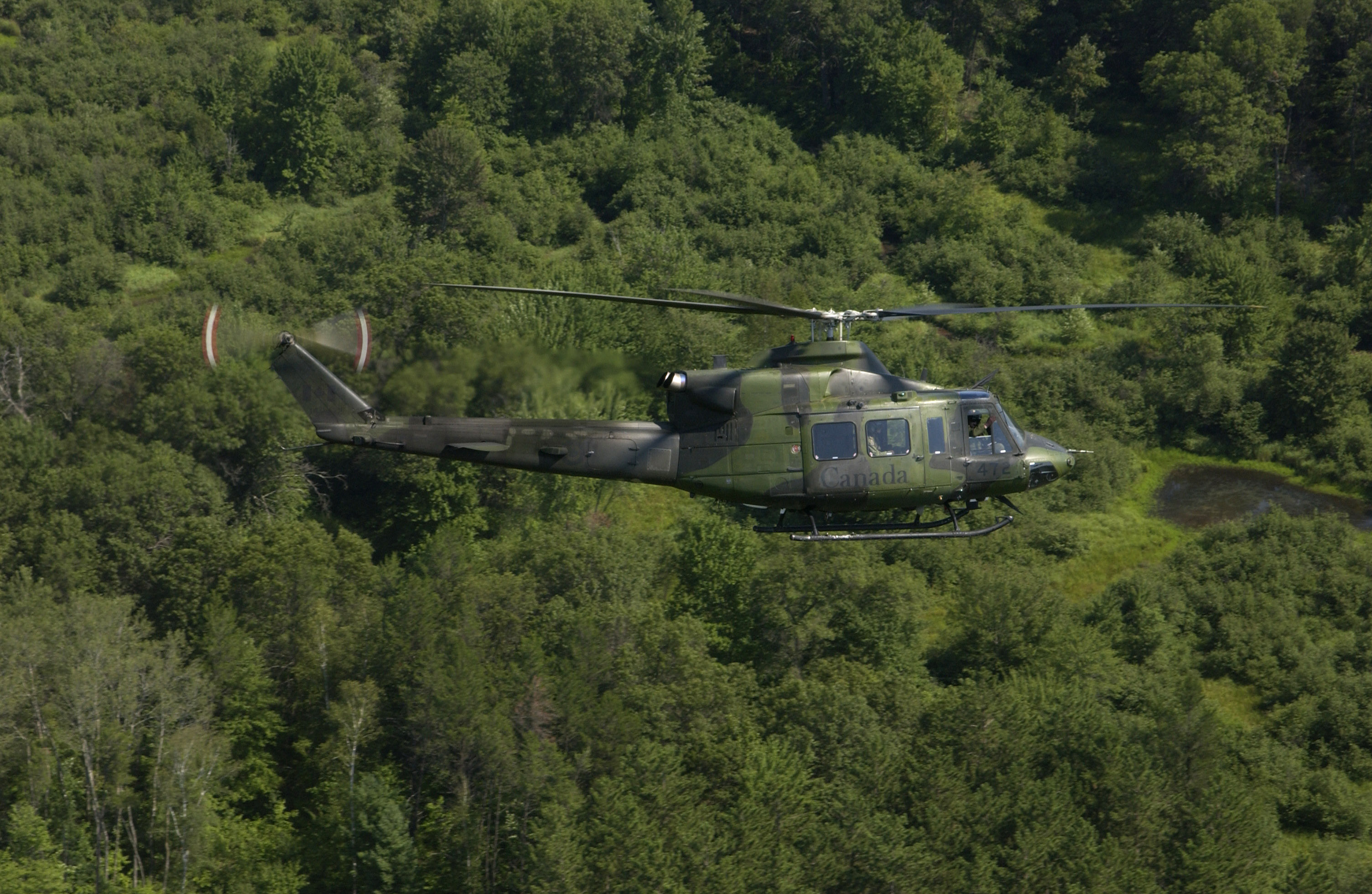 A Canadian Forces Air Command CH146 Griffon helicopter assigned to the