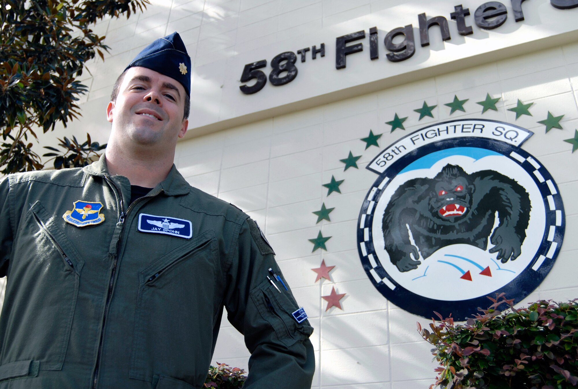 Maj. Jay Spohn of the Florida Air National Guard is the National Guard's first F-35 pilot. Spohn, who is a former member of the Arkansas Air National Guard's 188th Fighter Wing in Fort Smith, arrived at the 58th Fighter Squadron at Eglin Air Force Base this summer, and said he is ready to begin training and honing the skills it will take to master the F-35 Lighting II Joint Strike Fighter. Spohn was selected for the new position in November 2009 while still a member of the 188th. (Photo by Master Sgt. Thomas Kielbasa/Florida National Guard Public Affairs)