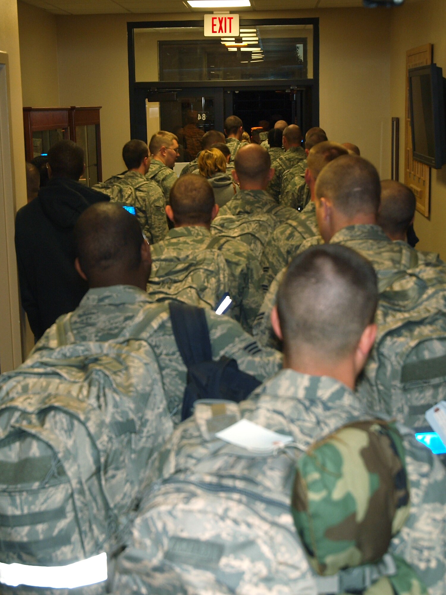 MOUNTAIN HOME AIR FORCE BASE, Idaho -- Members of the 726th Air Control Squadron leave for a deployment in support of Operation New Dawn Sept 6. The 726th ACS has deployed one-third of their squadron at a time for the last four years. (Courtesy Photo)