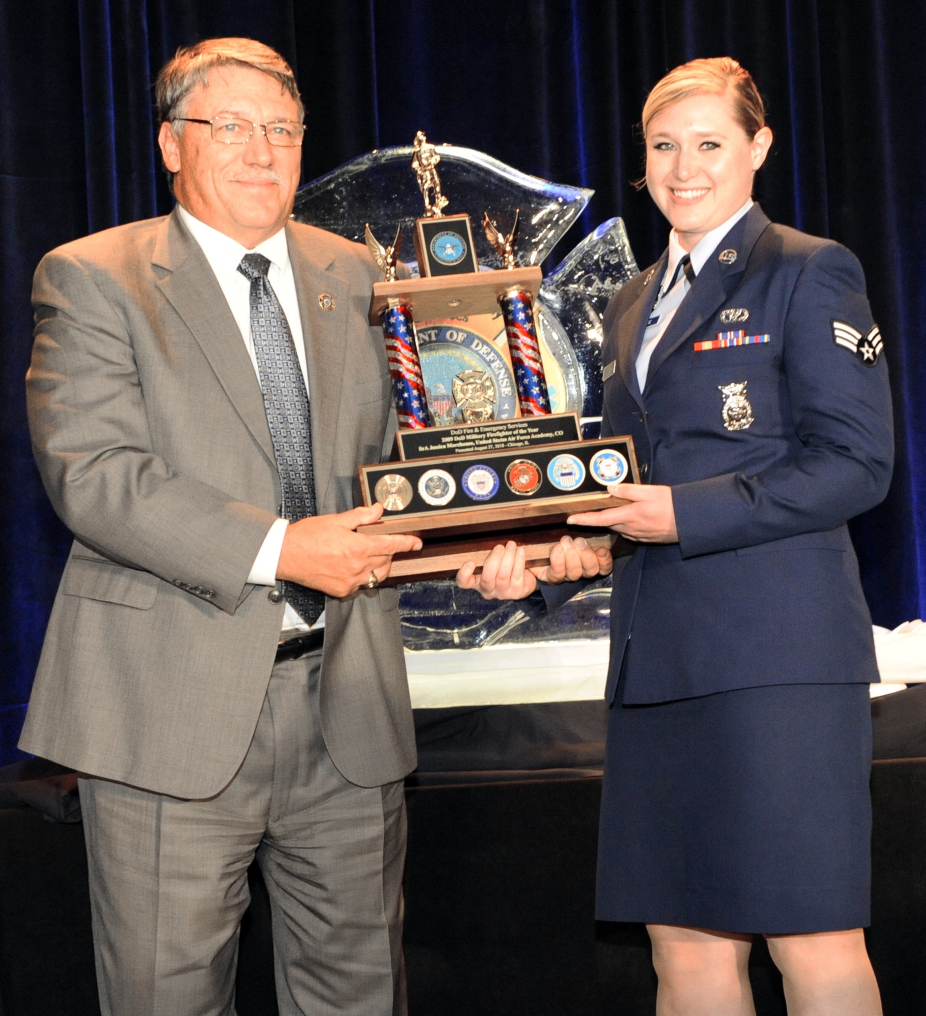 Senior Airman Jessica Morehouse was named the 2010 Department of Defense Military Firefighter of the Year. Airman Morehouse is assigned to from the U.S. Air Force Academy Fire Department, Colo. (U.S. Air Force photo)