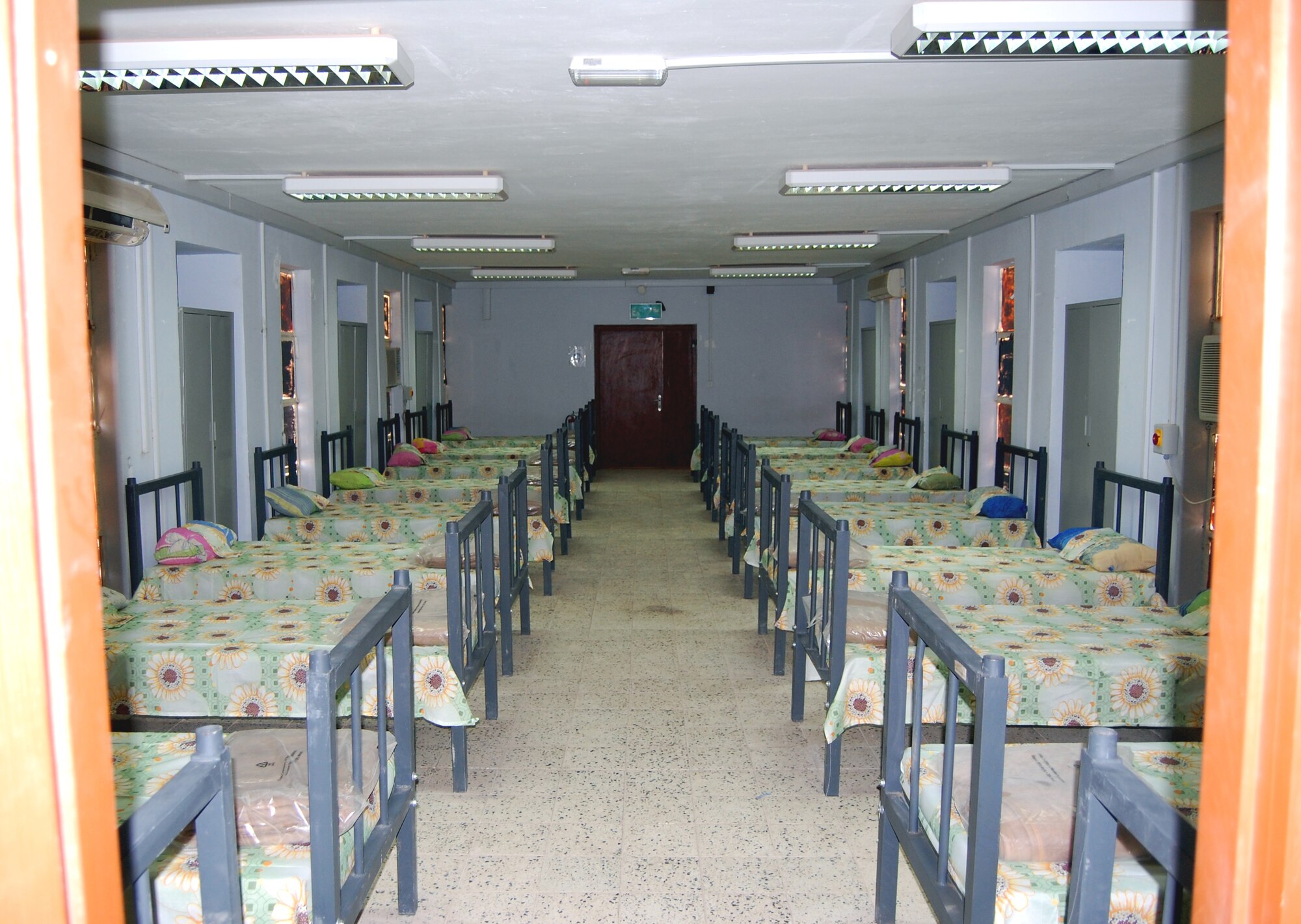 A view of the Dormitory at the Air Force College, located at Tikrit Air Base, Iraq, which recently opened and accepted its first class of students on September 1.  The opening of this institution is the latest accomplishment of the Iraqi Air Force along the path to achieving self-sustaining airpower capabilities.  (U.S. Air Force photo)