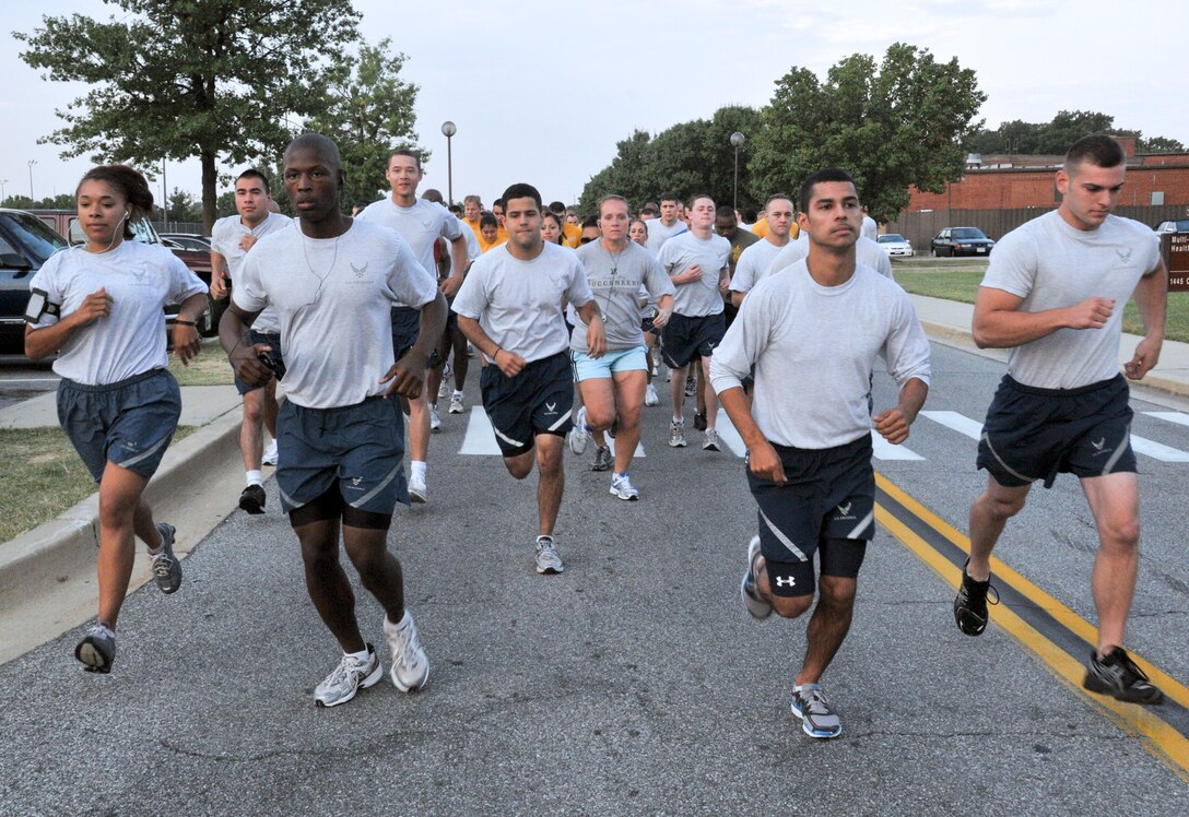 JOINT BASE ANDREWS, Md.-- Servicemembers on Joint Base Andrews participated in the 5K Lung Distance Run held at the West Fitness Center Wednesday. The run began at the West Fitness center, circled around Virginia Ave, up San Antonio Blvd, and ended back at the starting point. The center hosts runs in addition to other fitness events to ensure our servicemembers stay ‘fit to fight.’ (U.S. Air Force Photo by A1C Bahja Jones)