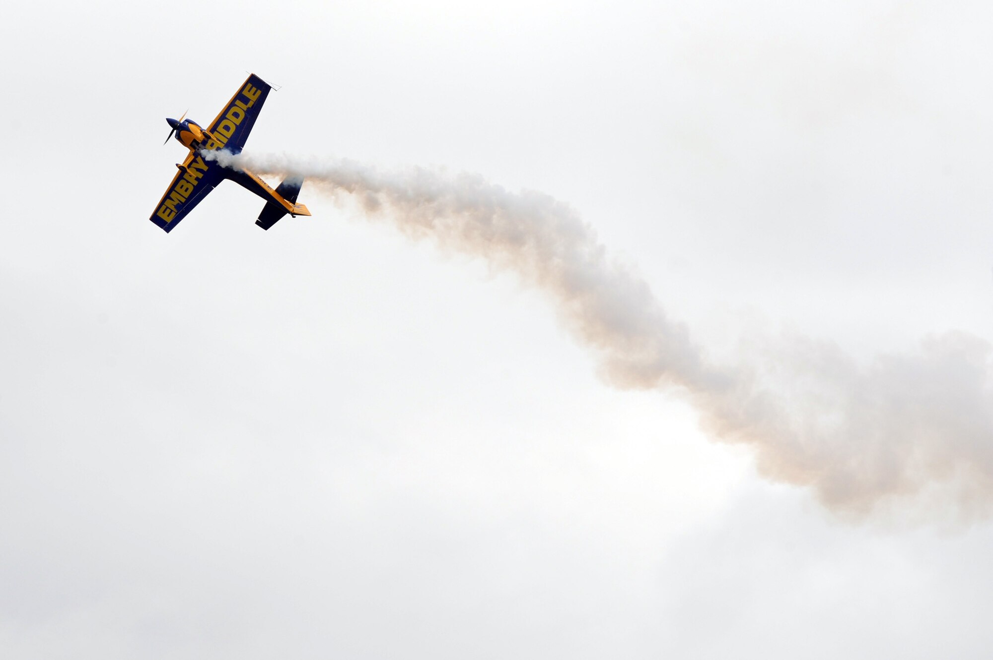 SCOTT AIR FORCE BASE, Ill. -- A CAP 580 flown by Matt Chapman, wows the crowd with flips and high-speed turns during the 2010 Airpower Over the Midwest Air Show Sept. 11. The event featured planes in the sky and planes on the ground along with many other displays showcasing military power from the past and present. (U.S. Air Force photo/Staff Sgt. Ryan Crane)