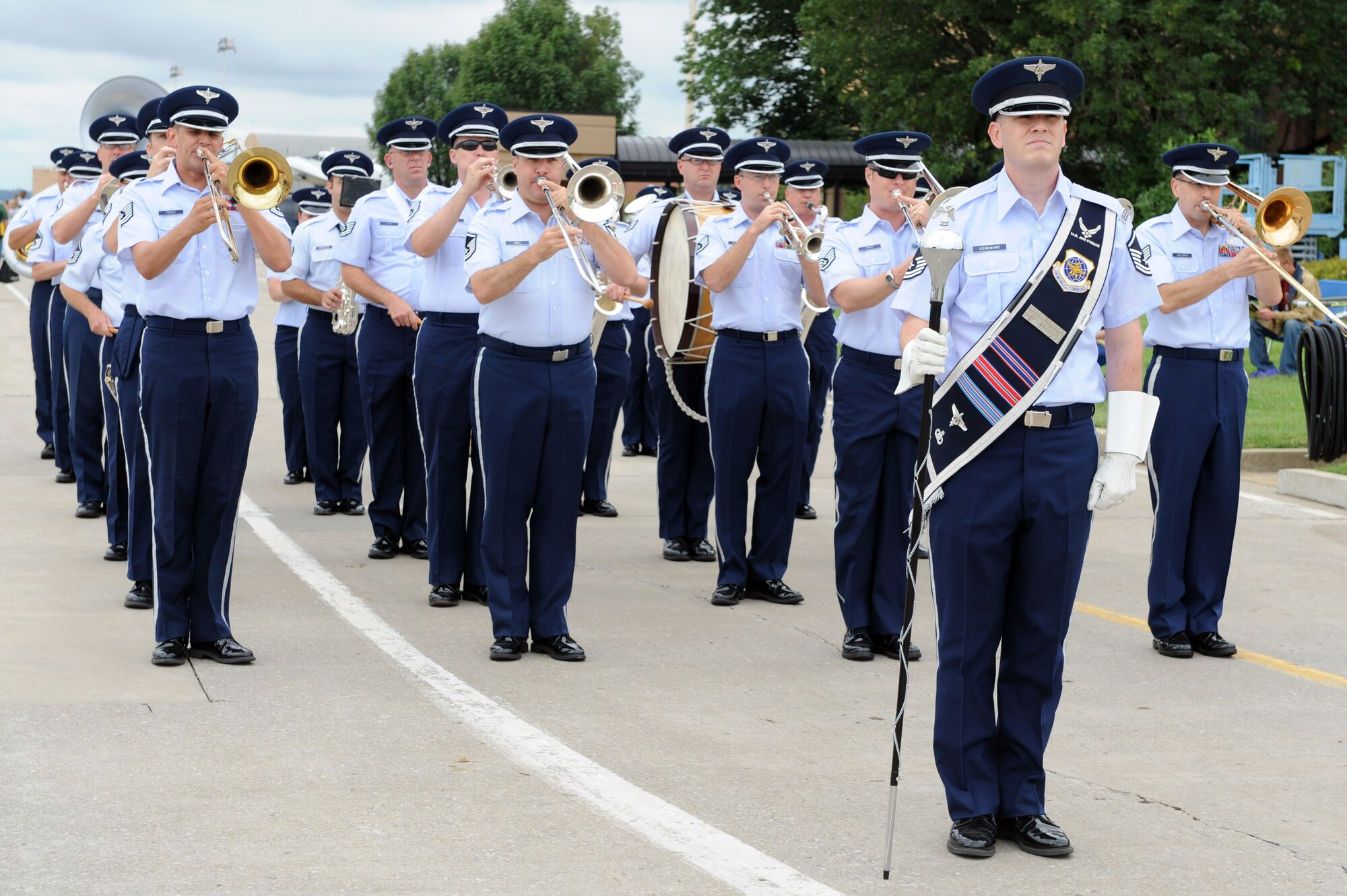 SCOTT AIR FORCE BASE, Ill. -- The U.S. Band of Mid-America plays during the opening ceremony of the 2010 Airpower Over the Midwest Air Show Sept. 11, 2010. (U.S. Air Force photo/ Staff Sgt. Brian Valencia)