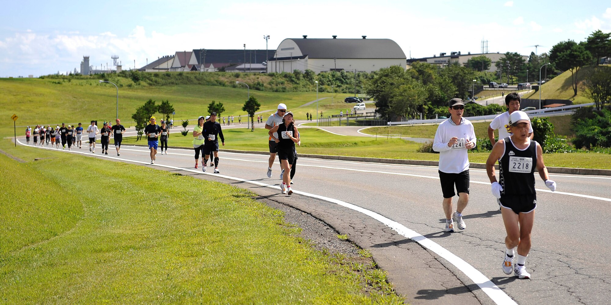 Misawa residents and Air Base personnel run the 2nd annual Race the Base half-marathon Sept. 12, 2010, at Misawa Air Base, Japan. The event also offered a 1-mile, 3- kilometer, 5K and 10K. (U.S. Air Force photo/Staff Sgt. Chad C. Strohmeyer/Released)
