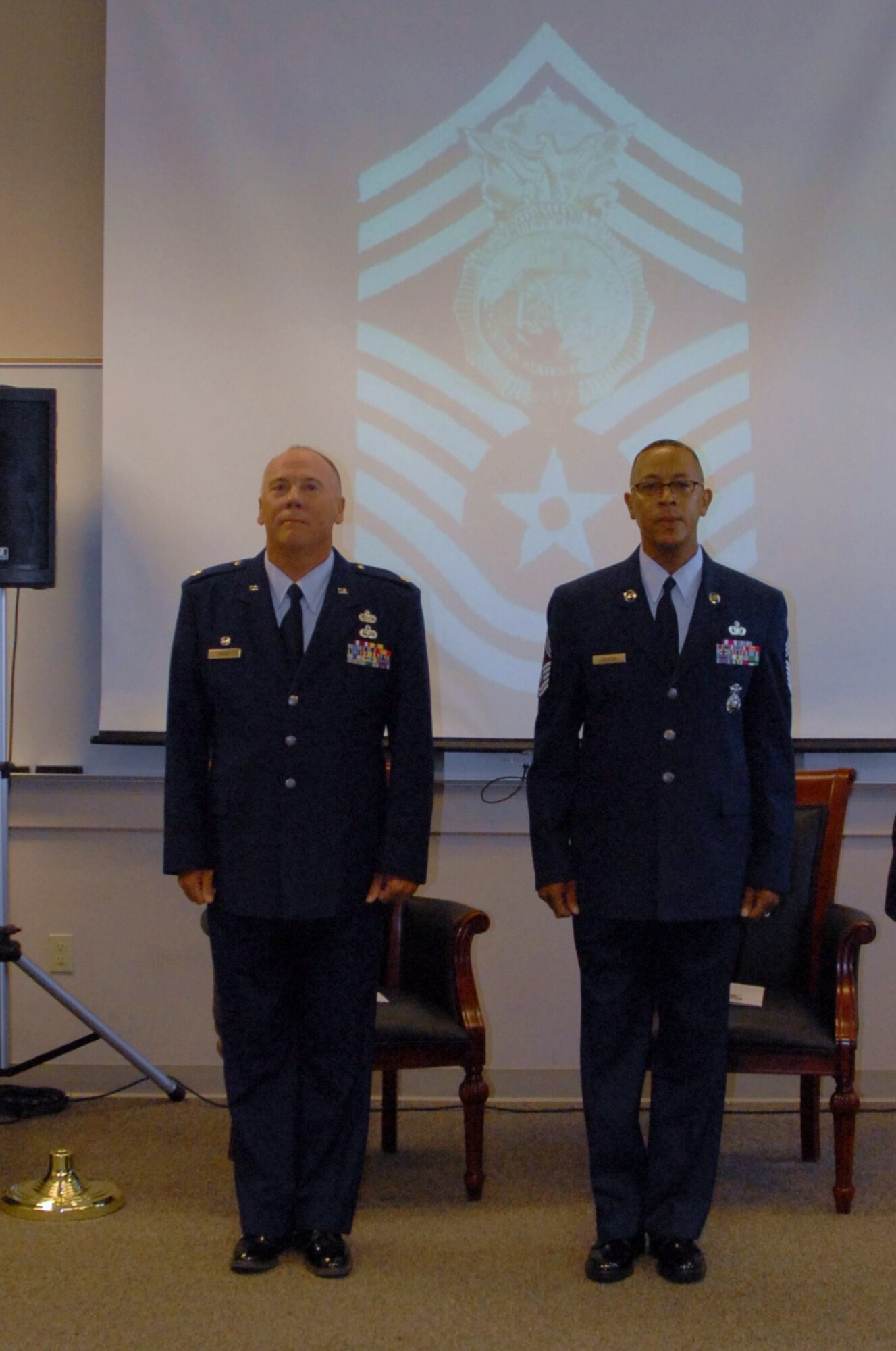 Chief Master Sgt. Terrance Jackson retired from the 940th Security Forces Squadron August 7, after 33 years of service in the Air Force Reserve. (U.S. Air Force photo by Tech. Sgt. Luke Johnson)