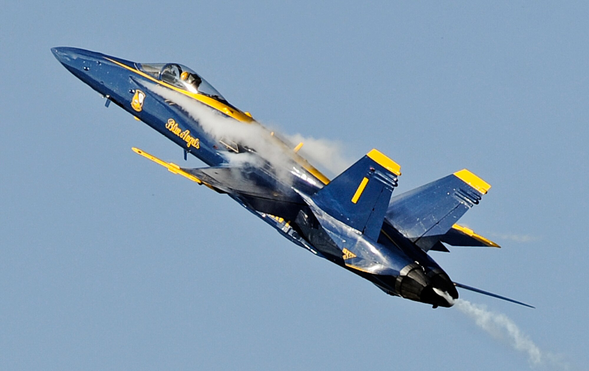 SCOTT AIR FORCE BASE, Ill. -- The Navy Blue Angels perform during the 2010 Airpower Over the Midwest Air Show Sept. 11. Other headlining acts included the Army Golden Knights Parachute Team and the Tora! Tora! Tora!, a reenactment of the Dec. 7, 1941, attack on Pearl Harbor with pyrotechnic explosions.  (U.S. Air Force photo/Staff Sgt. Ryan Crane)