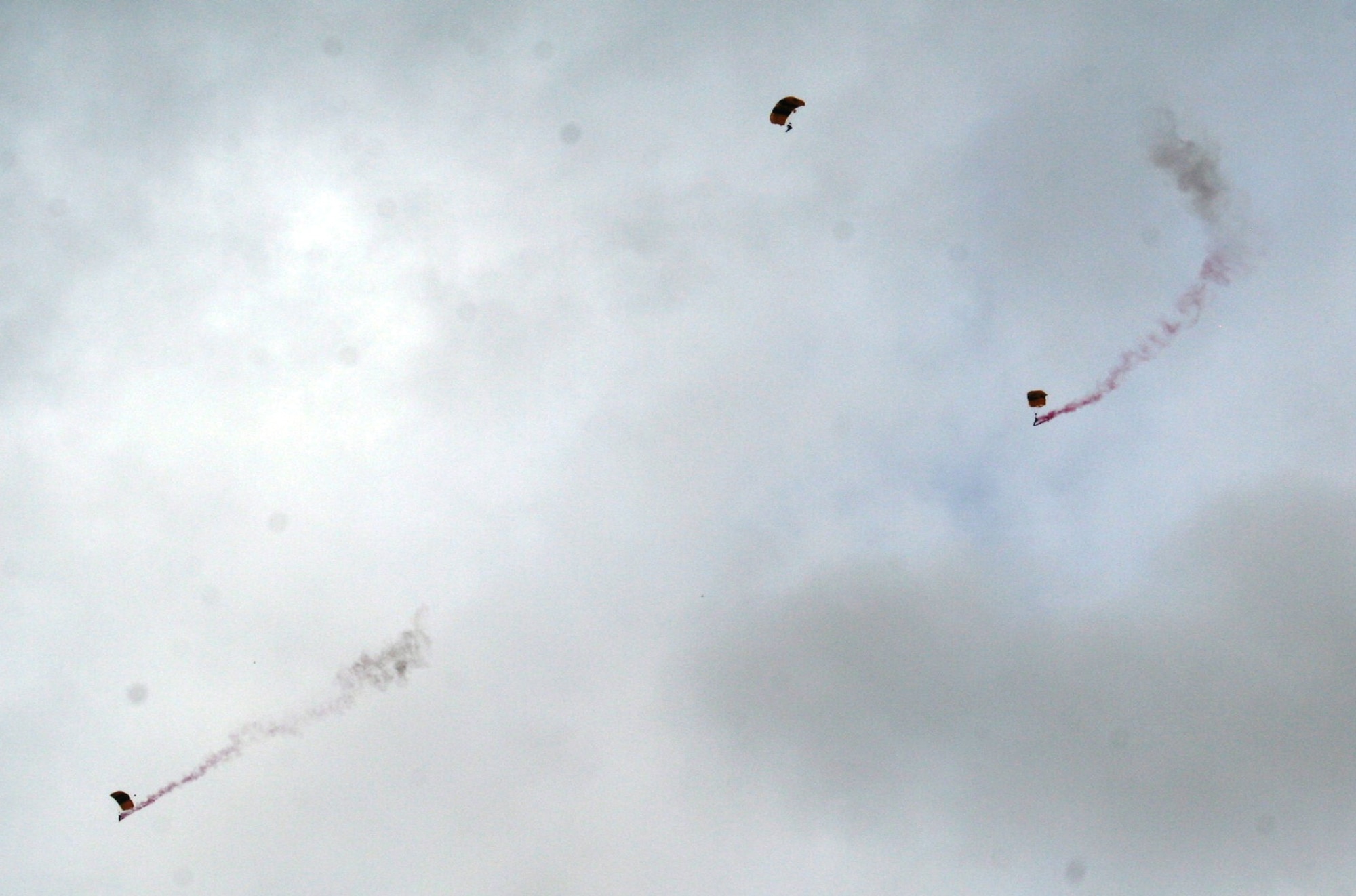Soldiers from the U.S. Army's Golden Knights perform during the 2010 Airpower Over The Midwest Airshow on Sept. 11, 2010, at Scott Air Force Base, Ill. Tens of thousands of people attended the two-day airshow. (U.S. Air Force Photo/Master Sgt. Scott T. Sturkol)