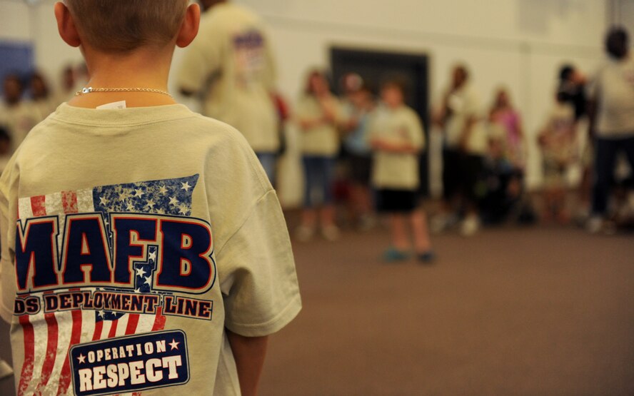 MOODY AIR FORCE BASE, Ga. -- The Airman and Family Readiness Center, in conjunction with the Moody Youth Programs, sponsored a Kids Deployment Line here Sept. 11. The goal for the event was to educate children about the processes their parents goes through while preparing for a real deployment. (U.S. Air Force photo/Airman 1st Class Benjamin Wiseman)
