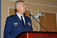 Col. Paul D. Nelson gives a speech as the incoming commander of the 480th Intelligence, Surveillance and Reconnaissance Wing during the change of command ceremony, Sept. 9.  During his address, Col. Nelson told his audience that his immediate focus will be on taking care of Airmen.  As the 480th ISR Wing commander, Col. Nelson will direct six ISR groups, supporting five numbered Air Force commands, and will be responsible for more than 4,600 personnel. (U.S. Air Force photo/Staff Sgt. Ashley Hawkins)