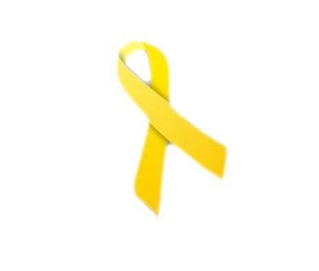 Yellow ribbon graphic. 