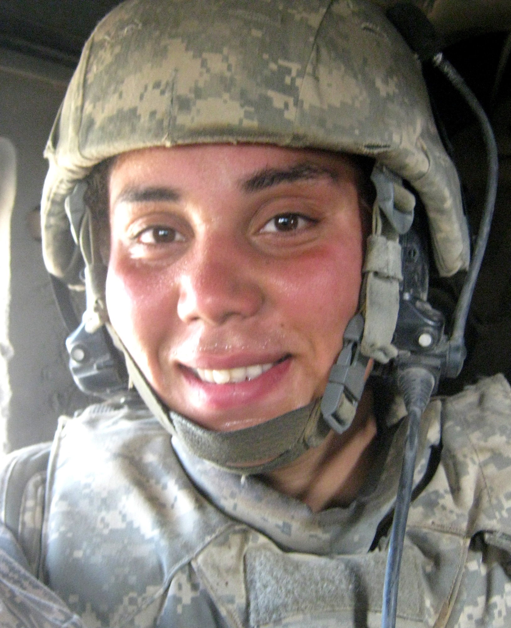 Airman 1st Class Tynisia Hains, during her recent deployment to Iraq, was a member of patrol and response team. Here, she is part of a group that dismounted their HUMVEE and interacted with local residents on a regular basis. Airman Hains is assigned to the 71st Security Forces Squadron at Vance. (Photo contributed by Airman 1st Class Tynisia Hains)