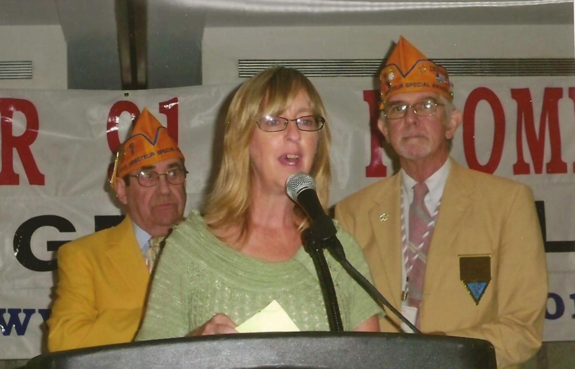 Sedalia Mayor Mary Elaine Horn, gives acceptance speech at the 91st Promenade National ceremony in Springfield, Ill. Sedalia, Mo., won National City of the Year which was hosted by the 40 & 8 organization.Sedalia works with active-duty military and distinguishes the contributions to the community.