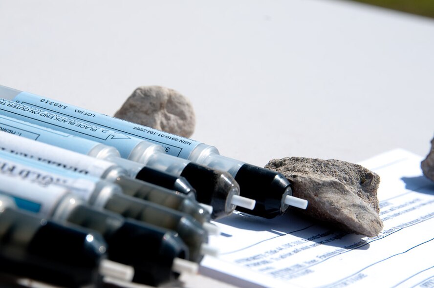 Members of the 139th Airlift Wing particpates in an Ability to Survive and Operate (ATSO) exercise to prepare airmen for wartime operations, Sunday, September 12, 2010, Missouri Air National Guard, St. Joseph, Mo. (U.S. Air Force photo by Airman 1st Class Kelsey Stuart) (RELEASED)