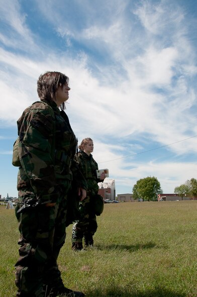 Members of the 139th Airlift Wing particpates in an Ability to Survive and Operate (ATSO) exercise to prepare airmen for wartime operations, Sunday, September 12, 2010, Missouri Air National Guard, St. Joseph, Mo. (U.S. Air Force photo by Airman 1st Class Kelsey Stuart) (RELEASED)