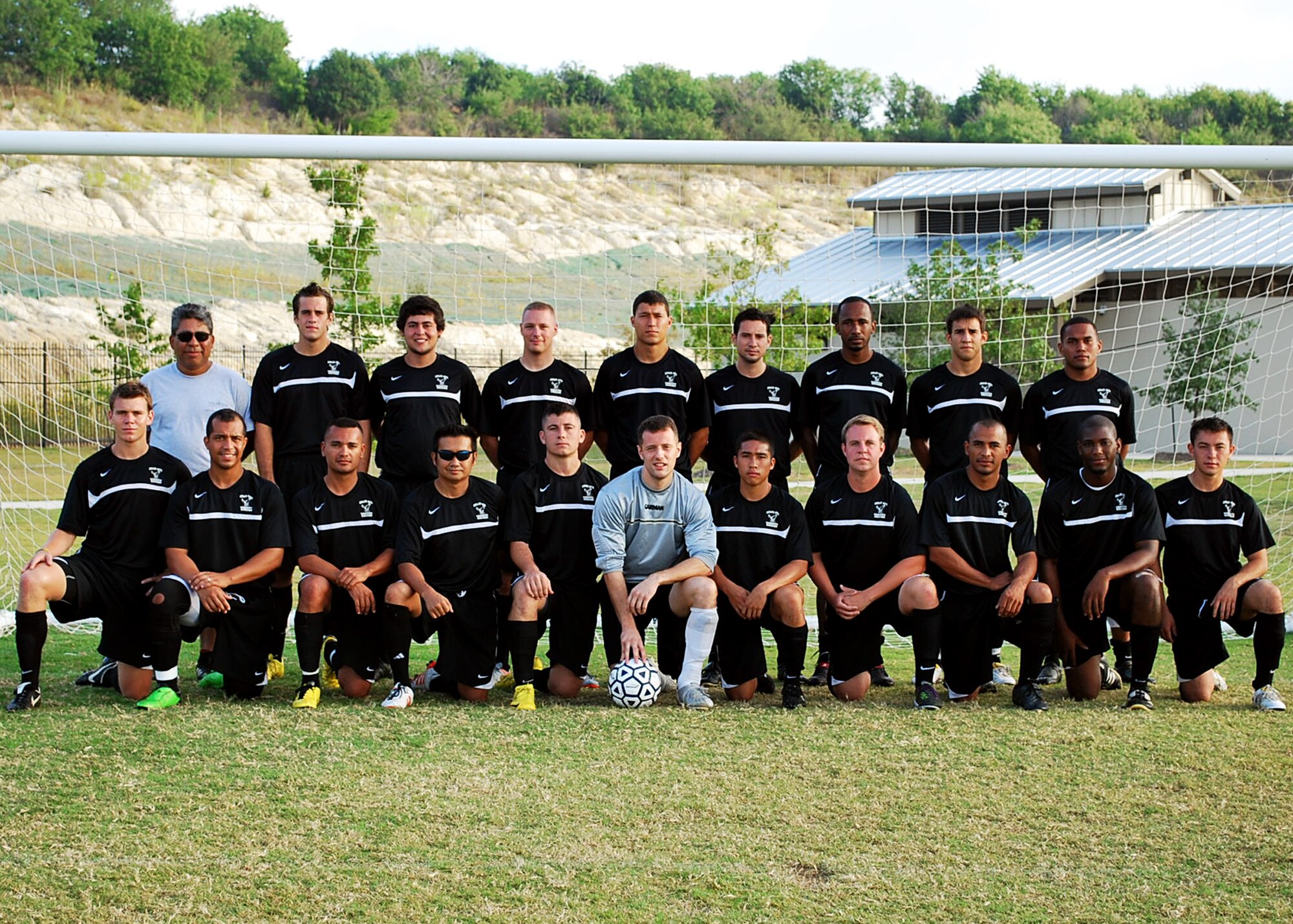 The Eglin soccer team took home the Defender's Cup after cutting through seven different teams to in the tournament at Lackland Air Force Base, Texas, over the Labor Day weekend.  Eglin Airmen also received the offensive and defensive players of the tournament.  (Courtesy photo.)