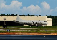 ANDERSEN AIR FORCE BASE, Guam ? An P-3 Orion participating in the Valiant Shield 2010 exercise taxi on the Andersen flightline, here Sep. 16.  The aircraft is a key component of the major joint flying exercise that kicked off this week. (U.S. Air Force photo by Airman 1st Class Jeffrey Schultze)