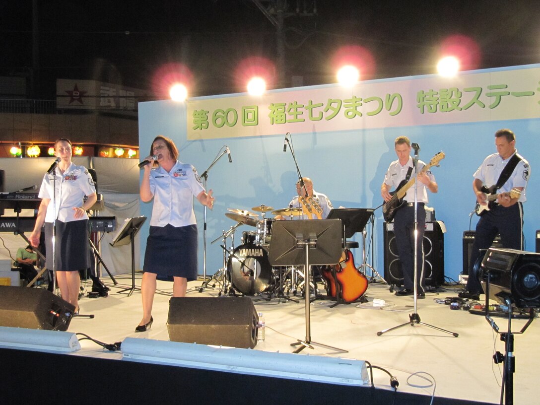Pacific Trends performs at Tanabata Festival in Fussa City, Tokyo 17 Aug, 2010 in front the new City Hall building.