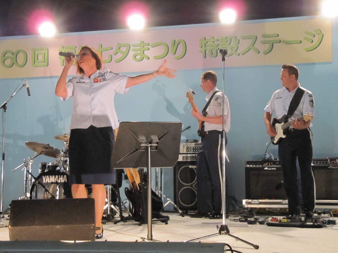 Pacific Trends performs at Tanabata Festival in Fussa City, Tokyo 17 Aug, 2010 in front the new City Hall building.
