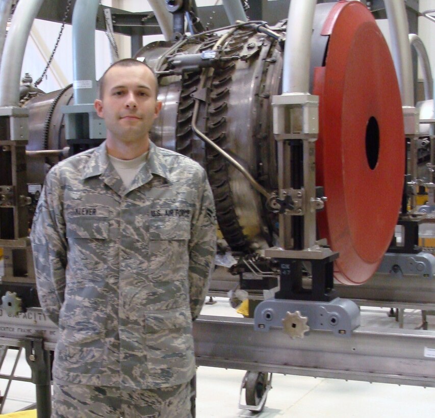 Airman 1st Class Garrett, 361st Training Squadron graduate, completed the
Aerospace Propulsion Apprentice Course with a score of 100 percent Sept. 13.
The course prepares the graduates to work on the Pratt and Whitney
F100-PW-220 engines.  The course is 61 academic days long and has six blocks of
instruction.  Airman Klever will become a member of the 142nd Fighter Wing,
out of Portland, Ore.  Airman Klever is the first to receive the Ace Award
for the F100 course in four years.  (U.S. Air Force courtesy photo)
