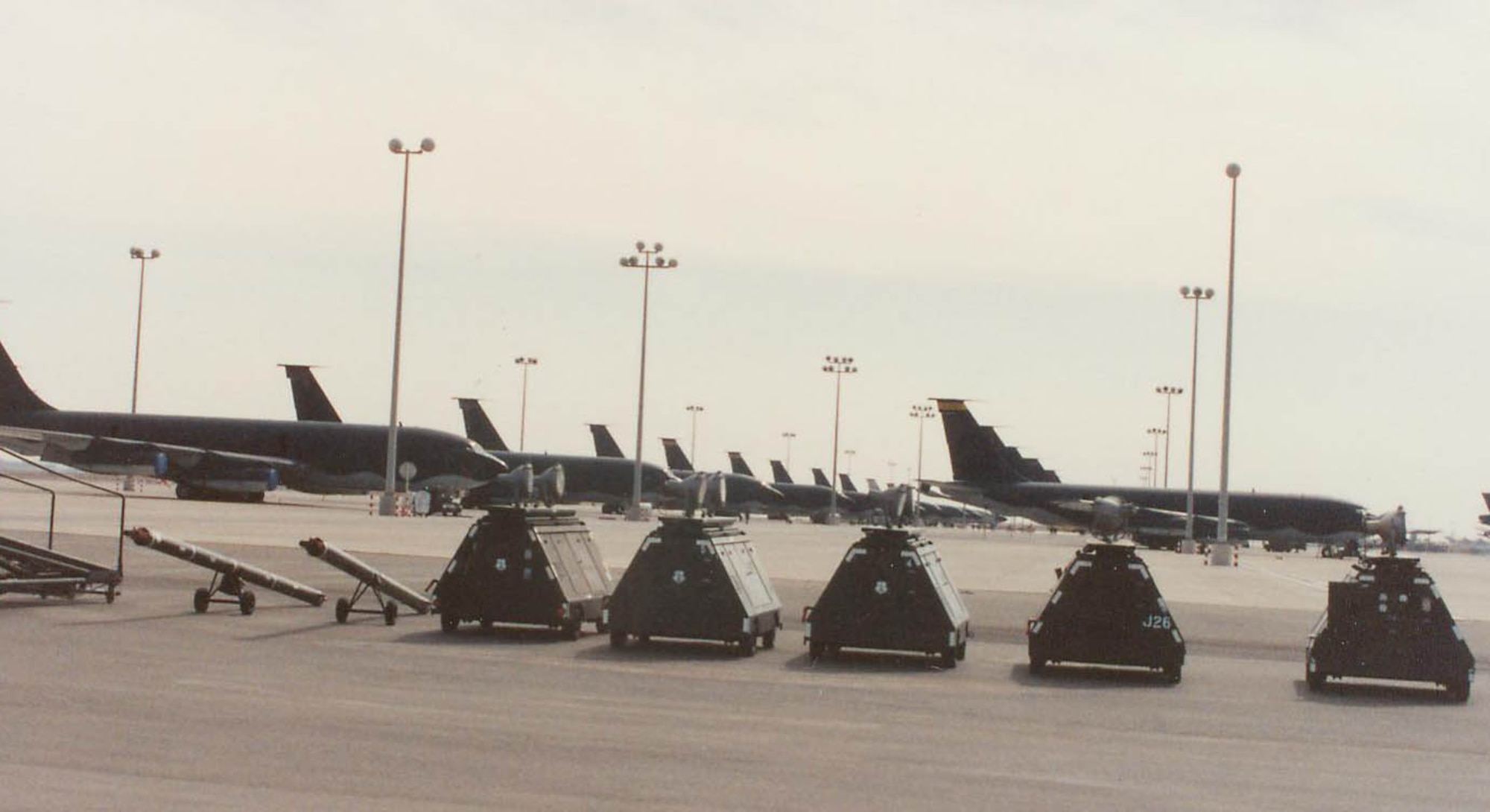 KC-135s parked at Prince Abdullah Air Base. During the build up to Operation Desert Storm multiple units would participate in the refueling operations in Jeddah.