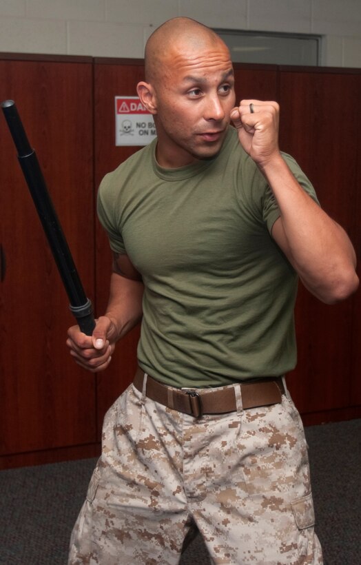 Sgt. Kevin A. Aguilar, dispatching and licensing noncommissioned officer in charge for Headquarters and Service Battalion, U.S. Marine Corps Forces, Pacific, conducts Marine Corps Martial Arts Program training with his Marines on a regular basis. In addition to his military occupational duties, Aguilar serves as a suicide prevention instructor trainer, Marine Corps Martial Arts Program instructor and Mentors in Violence Prevention instructor.