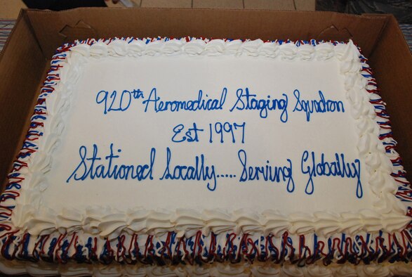 PATRICK AIR FORCE BASE, Fla. -- Members of the 920th Rescue Wing's Aeromedical Staging Squadron recognize the changing of the guard with a celebratory cake during a change-of-command ceremony Sept. 11 in The Defense Equal Opportunity Management Institute auditorium. Col. Richard A. Huot was welcomed as the new commander of the Aeromedical Staging Squadron. He replaces outgoing commander Col. Lewis D. Neace, who held the position since 2004.
Saving lives is at the heart of everything we do. It doesn't matter if it's a downed F-16 pilot in Iraq, astronauts who have bailed out from the space shuttle, hurricane victims stranded on rooftops or a fishermen trapped aboard a sinking ship in the Atlantic Ocean. If the 920th Rescue Wing gets the call, we're going to get them to safety. (U.S. Air Force photo/Master Sgt. Bryan Ripple)
