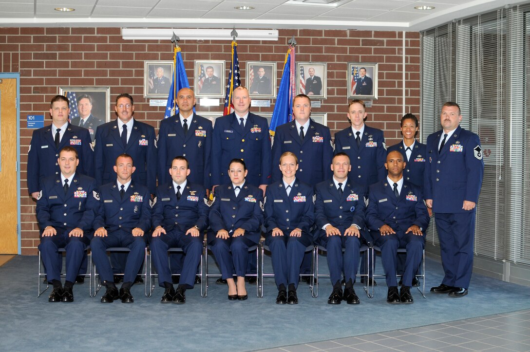 McGHEE TYSON AIR NATIONAL GUARD BASE, Tenn. - NCO Academy Class 10-8, F-Flight, gathers at The I.G. Brown Air National Guard Training and Education Center here, Sept. 13, 2010.  (U.S. Air Force photo by Master Sgt. Kurt Skoglund/Released)