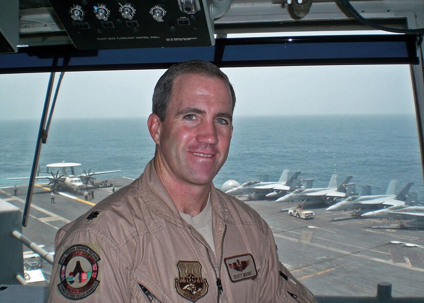 Lt. Col. Scott Moore, 29th Training Systems Squadron, was recently awarded the Bronze Star for his efforts during his last year-long deployment.  (Courtesy photo)