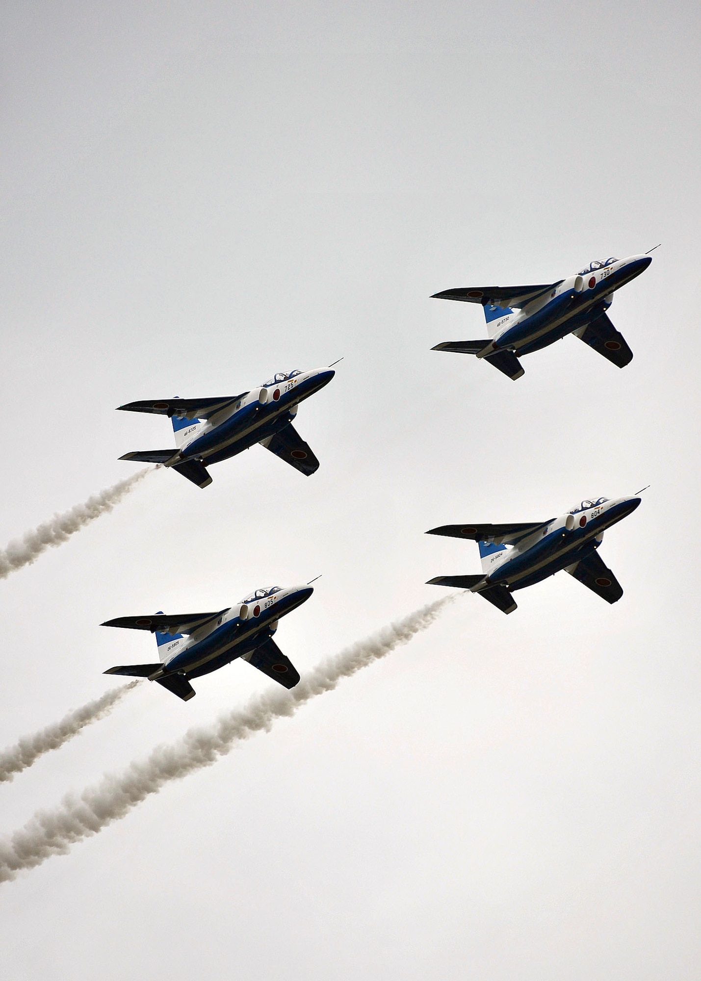 Japanese demonstration team, Blue Impulse, performs a four-ship formation flyby during Misawa Air Festival 2010 Sept. 19, at Misawa Air Base, Japan. (U.S. Air Force photo by Staff Sgt. Chad Strohmeyer/Released)