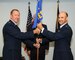 Lt. Col. Anthony Faaborg assumes command of the 151st Civil Engineer Squadron during a Change of Command ceremony held Sept. 19, 2010.  Lt. Col. Jack Wall relinquished command to Colonel Faaborg to assume command of the 151st Mission Support Group.  (U.S. Air Force photo by Technical Sgt. Emily Monson)	