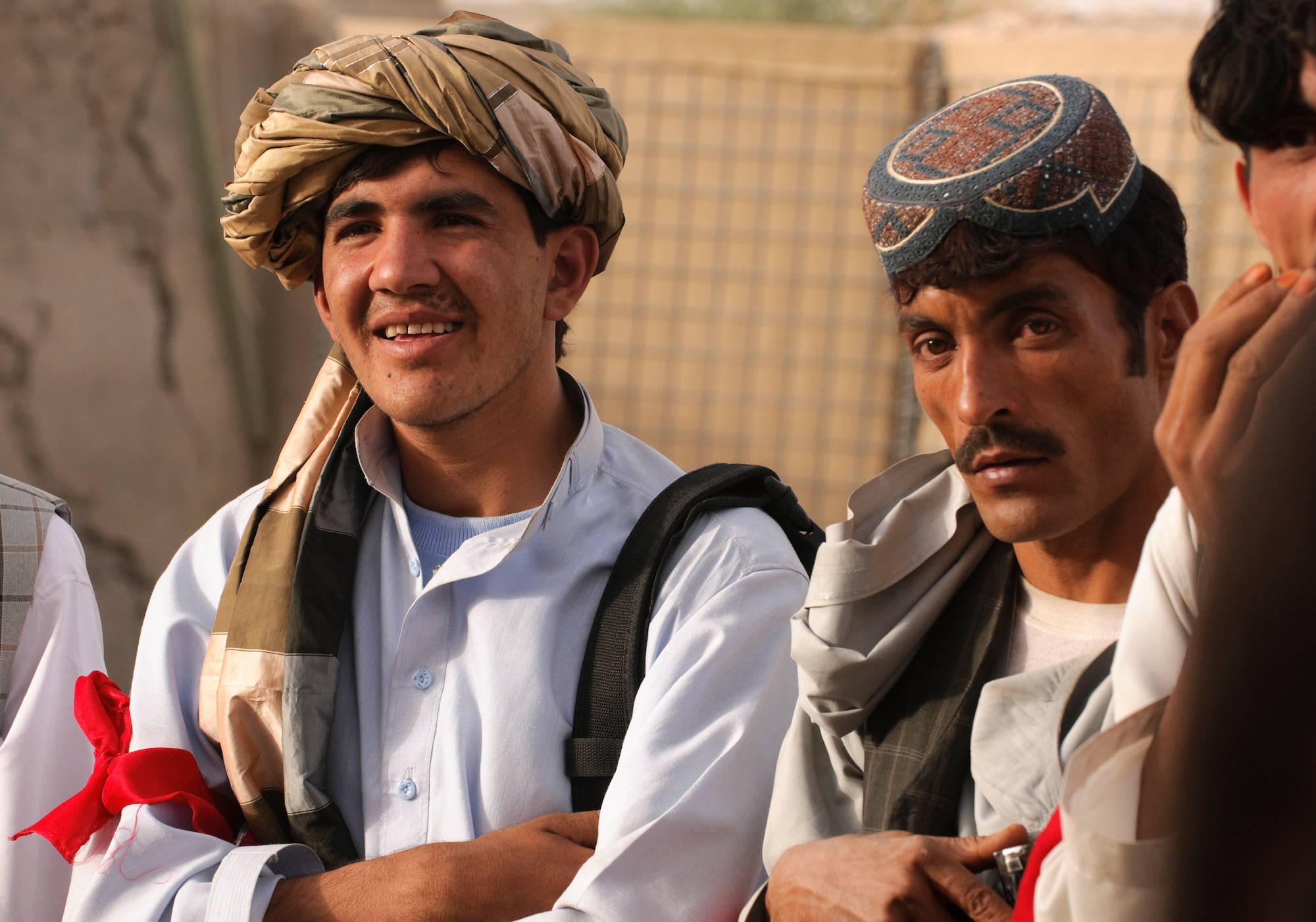 SHAH JOY, Afghanistan - Members of Arbakai listen as Mohammed Ullah, the leader of Arbakai, speaks during a ceremony at Forward Operating Base Varner, Shah Joy District, Zabul province, Sept. 16, 2010. Arbakai, part of the commerce stability program in Shah Joy District, will operate security checkpoints to protect the Shah Joy bazaar. (U.S. Air Force photo/Senior Airman Nathanael Callon/Released)