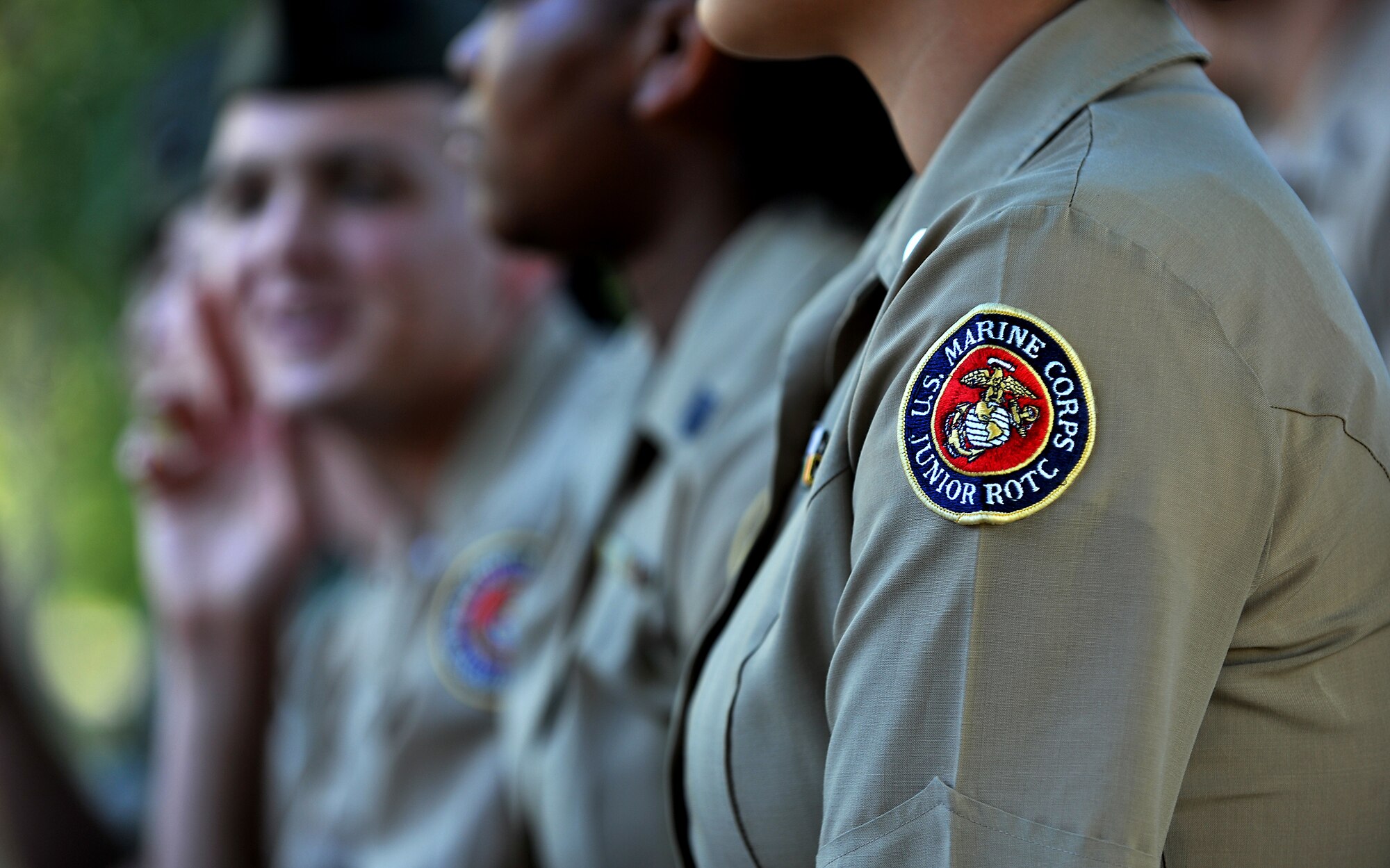 MOODY AIR FORCE BASE, Ga. -- A student from the Marine Corps Junior ROTC at Colquitt County High School watches a demonstration performed by 23rd Security Forces Squadron member from the here Sept. 16. Approximately 34 members from the Colquitt County high school Marine JROTC visited Moody. (U.S. Air Force photo/Airman 1st Class Joshua Green)




