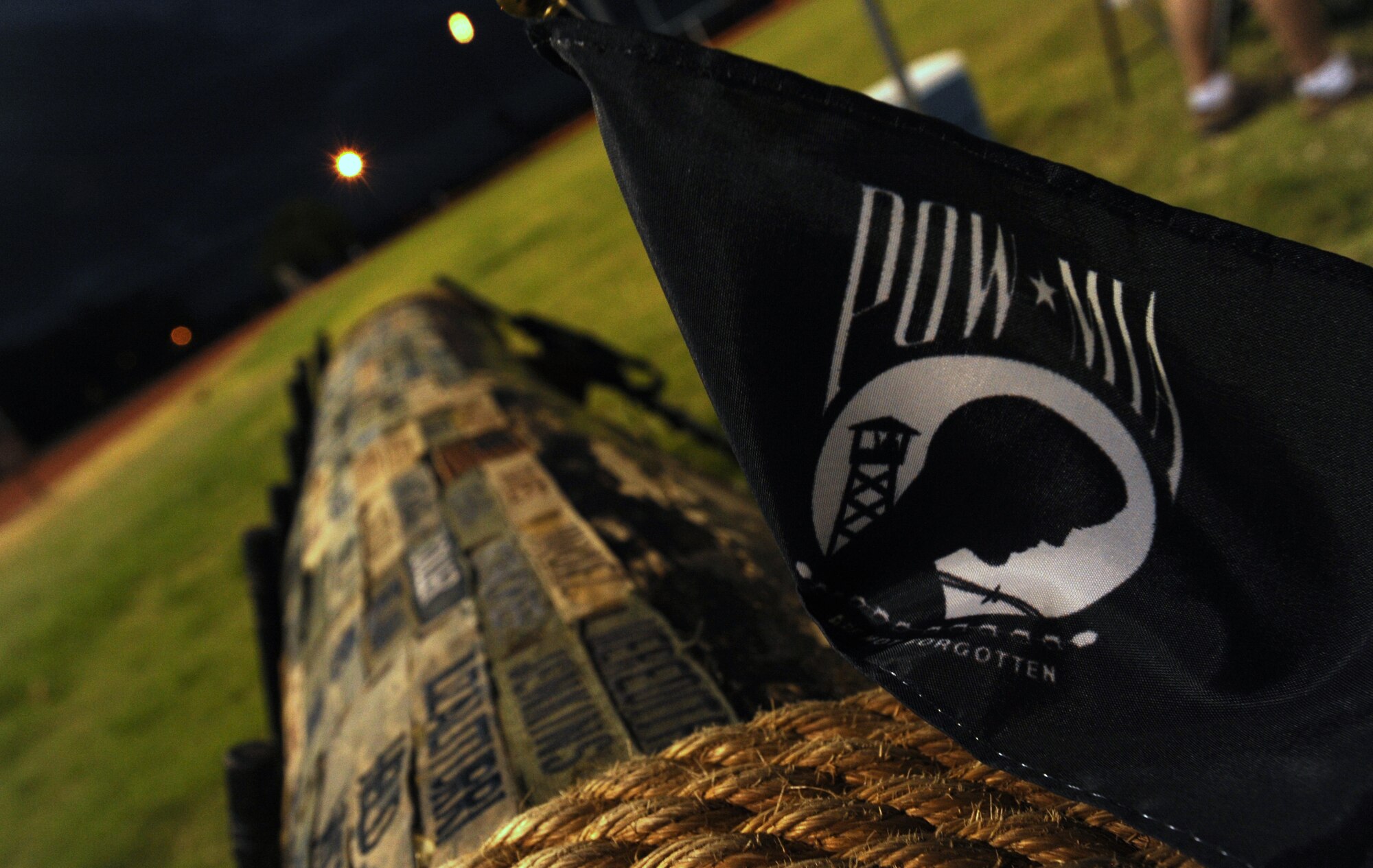 The Air Force Sergeants Association organized a POW/MIA 24-hour relay at Joint Base Pearl Harbor-Hickam, Hawaii, followed by a reveille and wreath-laying ceremony Sept. 17 to honor those 81,864 who are prisoners of war or missing in action. (U.S. Air Force photo/Staff Sgt. Carolyn Viss)