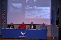 LAUGHLIN AIR FORCE BASE, Texas – Four Vietnam veterans, one of whom was a prisoner of war and three others who were shot down in action, address the crowd at Anderson Hall here Sept. 17. The roundtable panel was part of Laughlin’s POW/MIA day activities, which also included a luncheon at Club XL and a special retreat ceremony at Heritage Park. (U.S. Air Force photo by Airman 1st Class Blake Mize)
