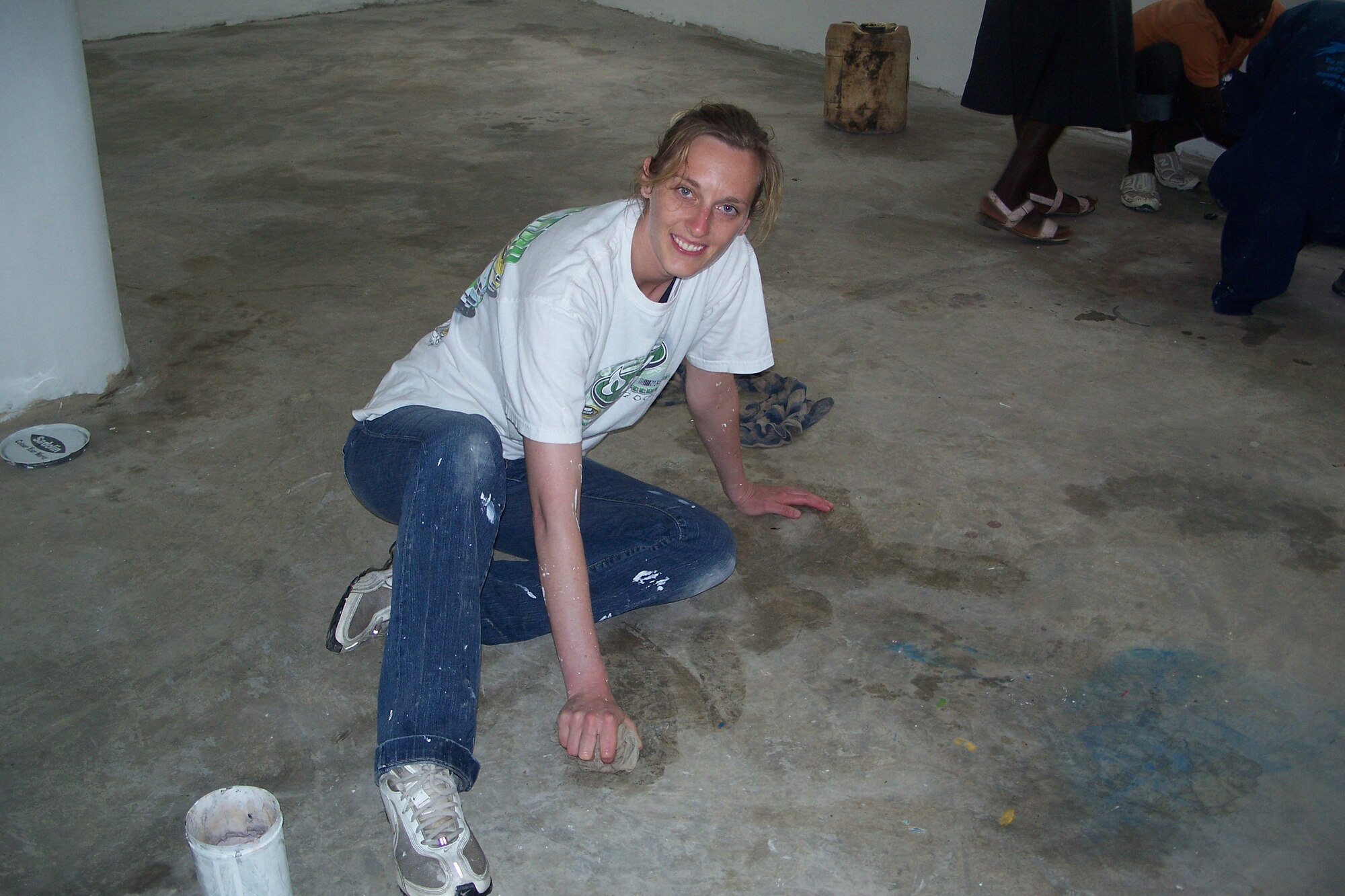 Capt. Julie Gration completes schoolroom renovations at the Hope for Life orphanage in Nakuru, Kenya. Captain Gration is a Reservist with the 477th Fighter Group. (Courtesy Photo)