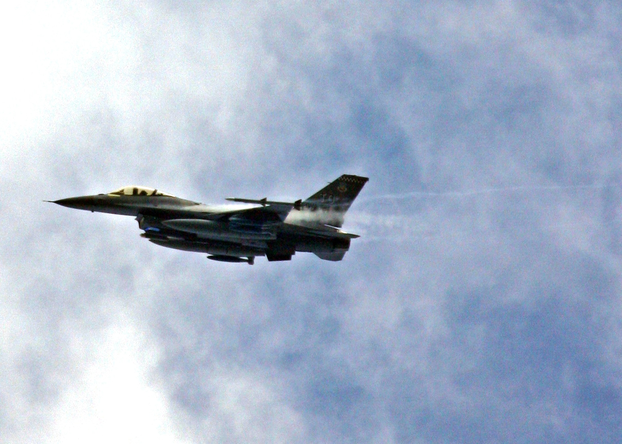 An Air Force F-16 Fighting Falcon provides timely and accurate air-to-ground fire for maneuver forces during exercise Atlantic Strike.  (Photo/ Casey Bain)