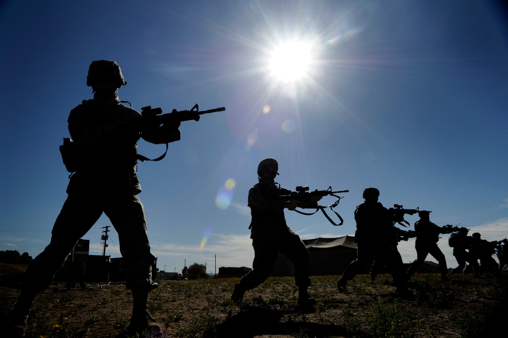 Airman practice rifle fighting techniques during the 75th Security Forces Combat Readiness Training at Hill Air Force Base, Utah on Sept. 13, 2010.  The CRT course is used to provide airman with the basic skills needed to deploy to include tactical movements, land navigation, and self aid buddy care. (U.S. Air Force photo by Staff Sgt. Renae Saylock) 
