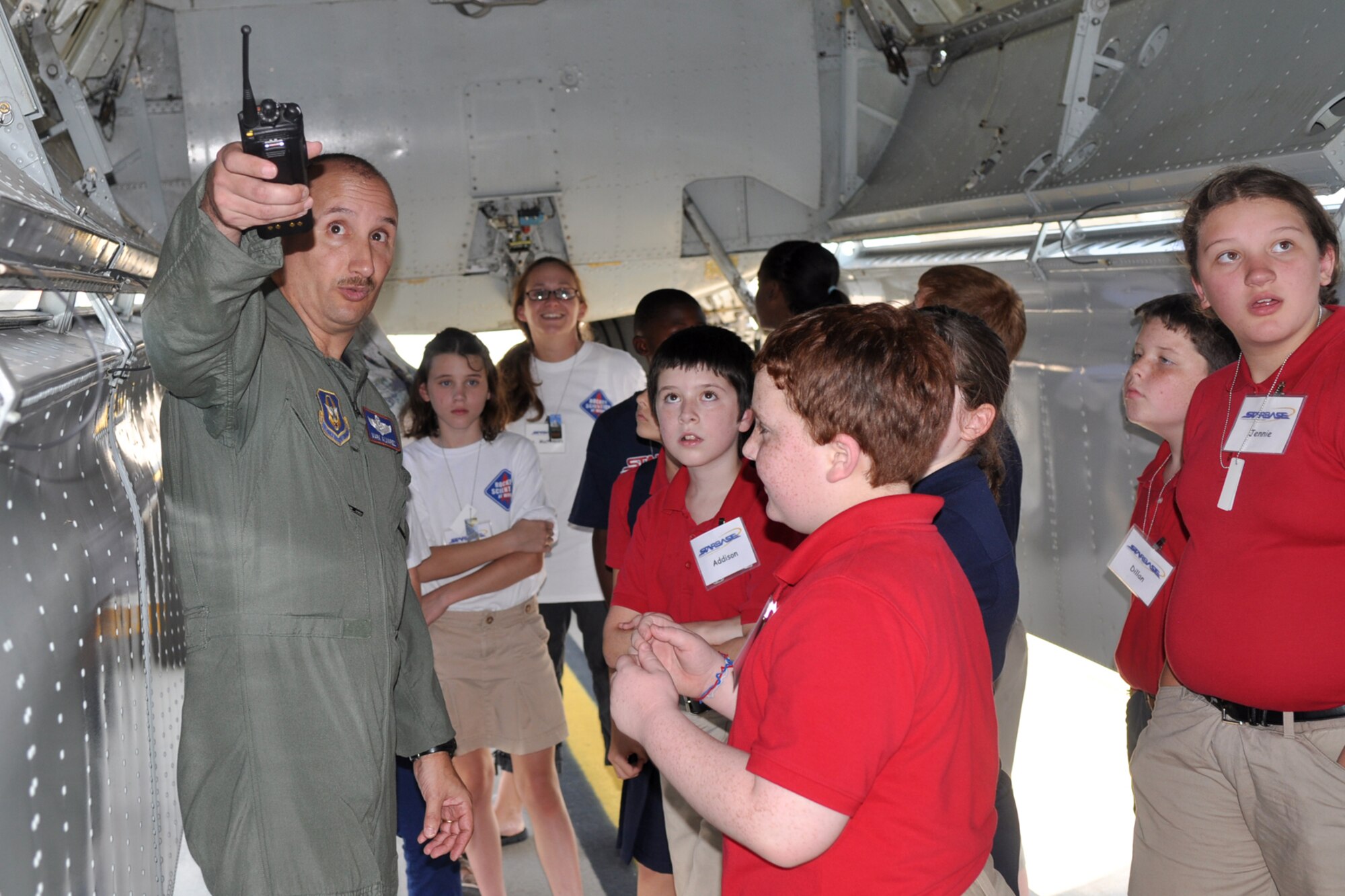 Lt. Col. Mark Alvarez , chief, electronic warfare officer, 93rd Bomb Squadron, explains statistics and applications of a B-52 Stratofortress bomb bay to a class of 5th graders from Princeton Elementary School, Princeton, La., during a STARBASE tour of a B-52 Stratofortress at Barksdale Air Force Base, La., Sept. 20, 2010. STARBASE Louisiana, one of 60 national STARBASE sites, is sponsored by the 917th Wing of the Air Force Reserve Command. The program presents an exciting 25-hour hands on/minds on aviation and aerospace curriculum to area 5th grade students and their teachers. Committed to addressing the critical needs in STEM education - Science, Technology, Engineering and Mathematics - STARBASE Louisiana introduces its students to exciting STEM education topics, inspiring these young minds to further explore these topics in future course work. STARBASE is dedicated to improving education by providing resources and training to help teachers meet their curriculum needs at the local, state and national level. As an important interface for community, business, educational and military organizations, STARBASE Louisiana also helps develop relationships that provide venues for these organizations to expand our program's outreach and make a difference in our local educational arena. (U.S. Air Force photo/Betty Stephens)

We invite you to explore their website to learn more about STARBASE, or contact them at starbase@barksdale.af.mil. For information on the national STARBASE program visit http://www.starbasedod.com/. 
