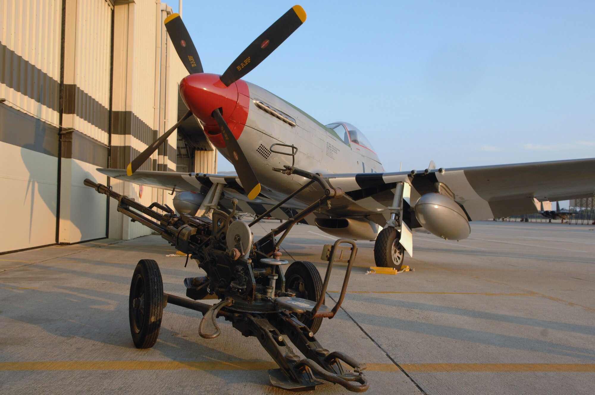 SEYMOUR JOHNSON AIR FORCE BASE, N.C. – A P-51 Mustang sits on display during the 4th Fighter Wing and 334th Fighter Squadron 70th anniversary celebration here Sept. 17, 2010. Throughout the years, several Airmen assigned to the 71st Eagle Squadron achieved a number of notable aerial milestones. During World War II, 34 Eagle pilots became aces and accumulated 395 aerial victories, the highest number in the 4th Fighter Group. (U.S. Air Force photo/Tech. Sgt. Tammie Moore)