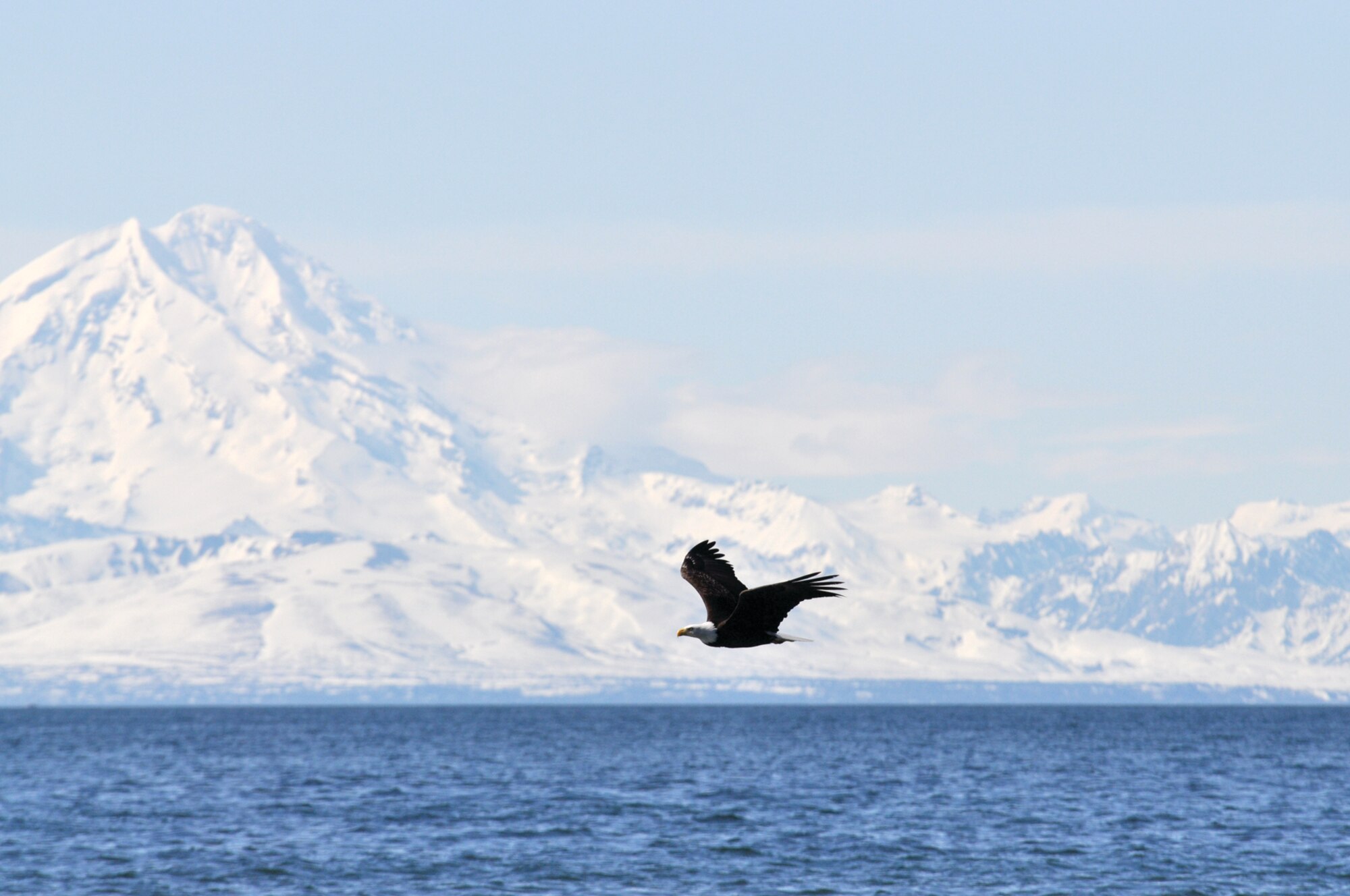 On a clear day, Mount Redoubt, an active volcano which erupted several times in 2009, can be seen from Homer. (Photo by John Pennel/JBER PAO)