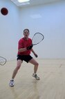 KIRTLAND AIR FORCE BASE, N.M. -- Col. Troy A. VanBemmelen is pictured playing in a recent racquetball match. He won the gold medal at the International Racquetball Federation’s 22nd World Senior Championship held in Albuquerque from Aug. 31 to Sept. 4. Colonel VanBemmelen is scheduled to return to Minot AFB to become the 5th Operations Group commander in November. (United States Racquetball Association courtesy photo).