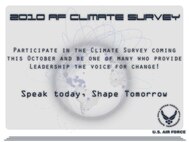 The 2010 Air Force Climate Survey begins Oct. 1 and runs through Nov. 28. (U.S. Air Force graphic)