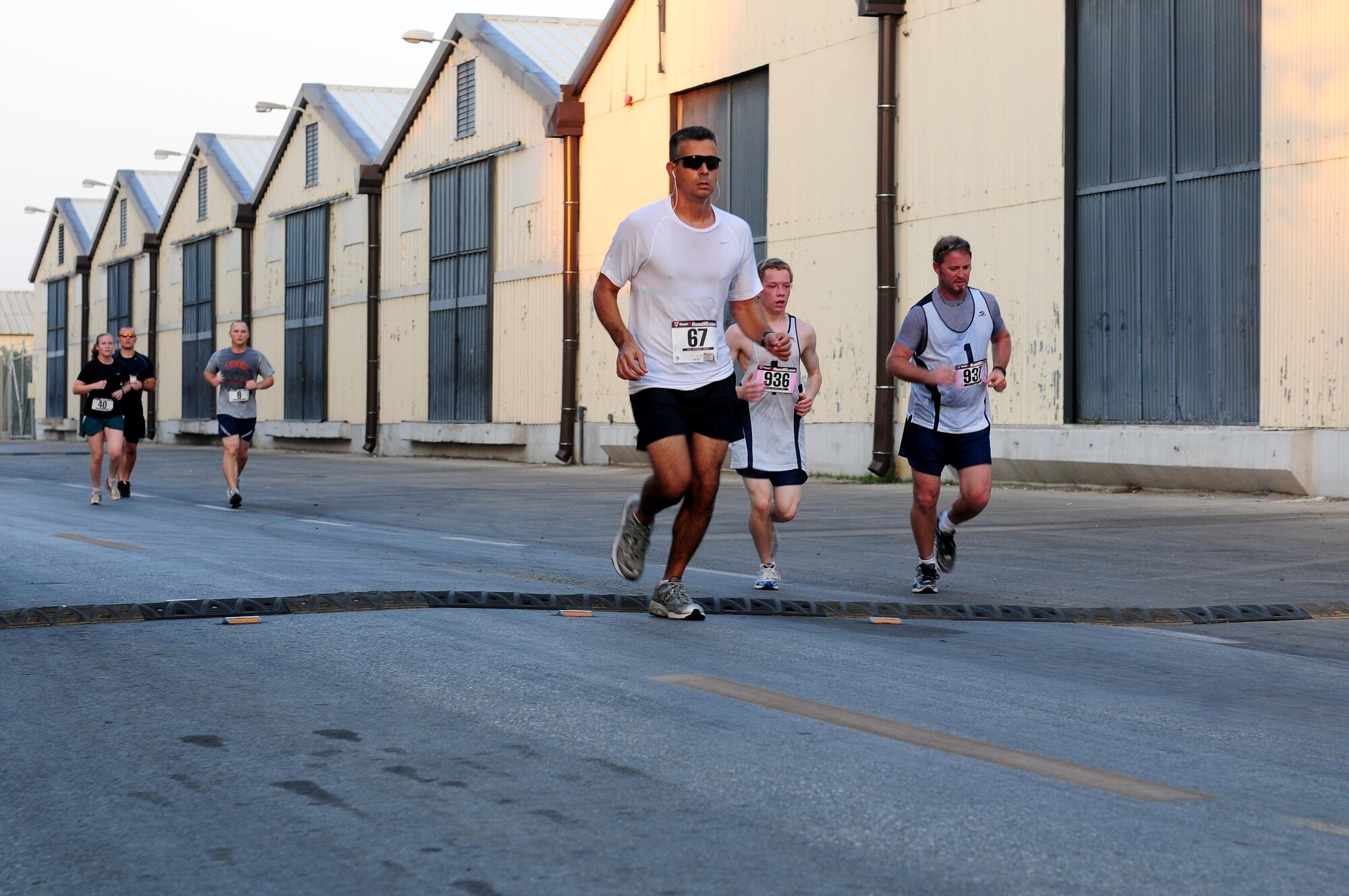 Participants of the 4th annual Incirlik Half Marathon continue to run the 13.1 mile trail to the finish line Sept. 18, 2010 at Incirlik Air Base, Turkey.  The marathon was hosted by the 39th Force Support Squadron and the fitness center on the same day as the 14th annual United States Air Force Marathon at Wright-Patterson Air Force Base, Ohio.  (U.S. Air Force photo by Senior Airman Ashley Wood/Released)