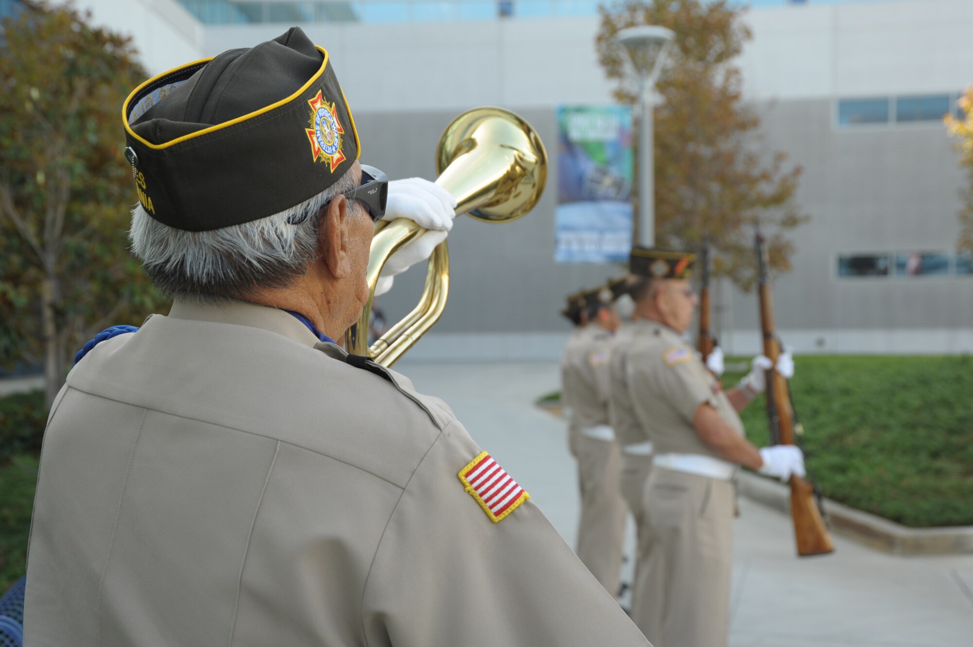 A bugler from the Port of Los Angeles VFW post plays during the POW-MIA closing ceremony, Sept. 17. (Photo by Joe Juarez)